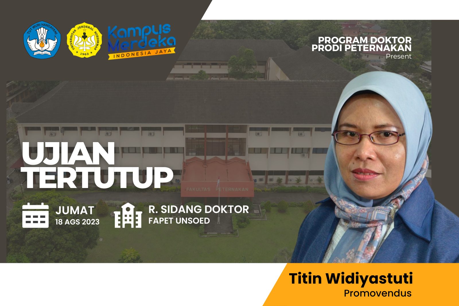 Ujian Tertutup Program S3 an. Ir Titin Widiyastuti, S.Pt MP IPM