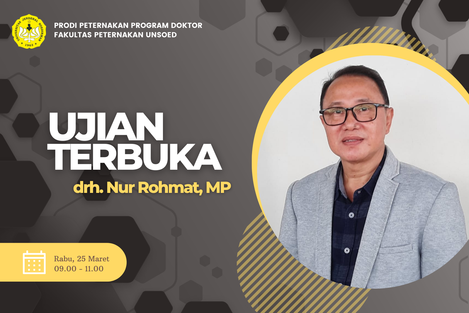 Ujian Terbuka Prodi S3 Peternakan an. drh. Nur Rohmat, MP
